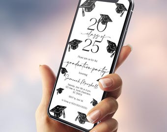 Minimalist Graduation Party E-Invite, Class of 2026 Canva Template Digital Download