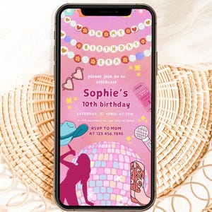 Birthday Invitation, In My Birthday Era Evite, Text Birthday Invite, Phone Eras Tour Invite, Friendship Bracelet Invitation Digital Template