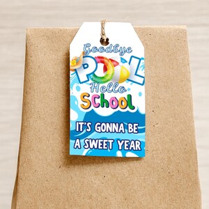Back to School Editable Gift Tag for Teachers & Students, A Sweet Year Printable Favor Tag, First Day Treat Digital Download, Canva C13
