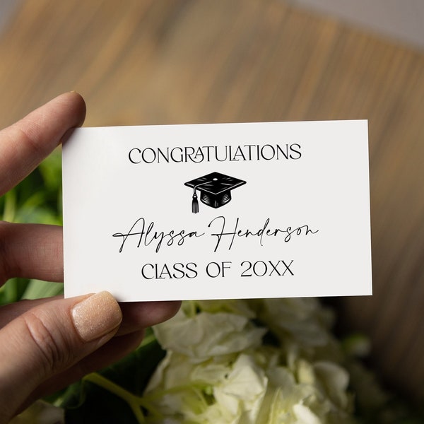 Graduation Name Insert Card Template, Invitation Enclosure, Announcement, Class of 2024, Congratulations, Congrats, Download, DIY #VMHf41