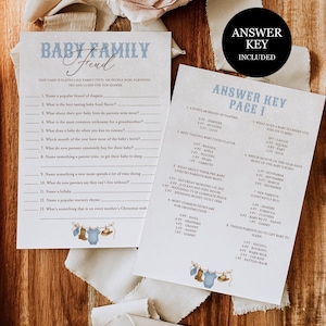 Gioco stampabile per baby shower Family Feud, divertente attività per feste Baby Feud neutre rispetto al genere, gioco modificabile per baby shower, giochi Baby Sprinkle C09