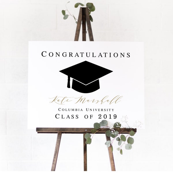 Congratulations Template, Printable Graduation Yard Sign 2024, Congrats Banner, Outdoor, Customize Decorations, Templett, PDF JPG #VMHT320