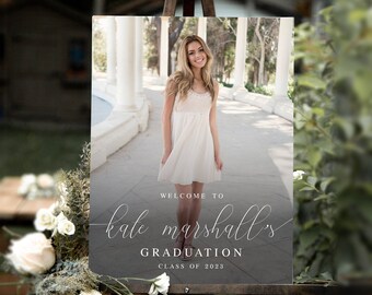 Custom Photo Graduation Welcome Sign, College, Senior (Digital Download)