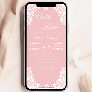 Cielito Lindo Baby Shower Invitation, Pink Talavera Digital Invite, Editable Papel Picado Mexican Template for Baby Girl, Canva Download C08