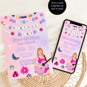 Birthday Era Invite, In My Birthday Era, Eras Tour Invitation, Glitter Era Birthday, Taylor Themed Party, Teen Birthday Girl Printable