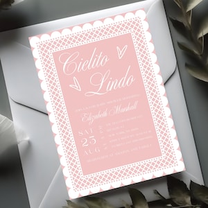 Cielito Lindo Baby Shower Invitation, Pink Mexican Papel Picado Invite, Editable Talavera Template, Girl Baby Shower, Instant Download C08