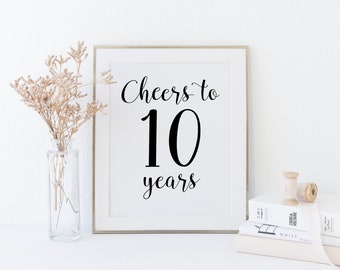 10 year anniversary invitations etsy