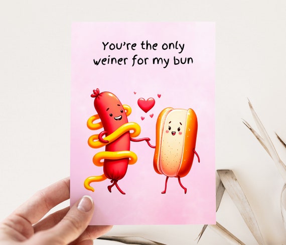 Vday Weiner Buns Valentine's Greeting Card Vday Weiner Buns Valentine's Greeting Card