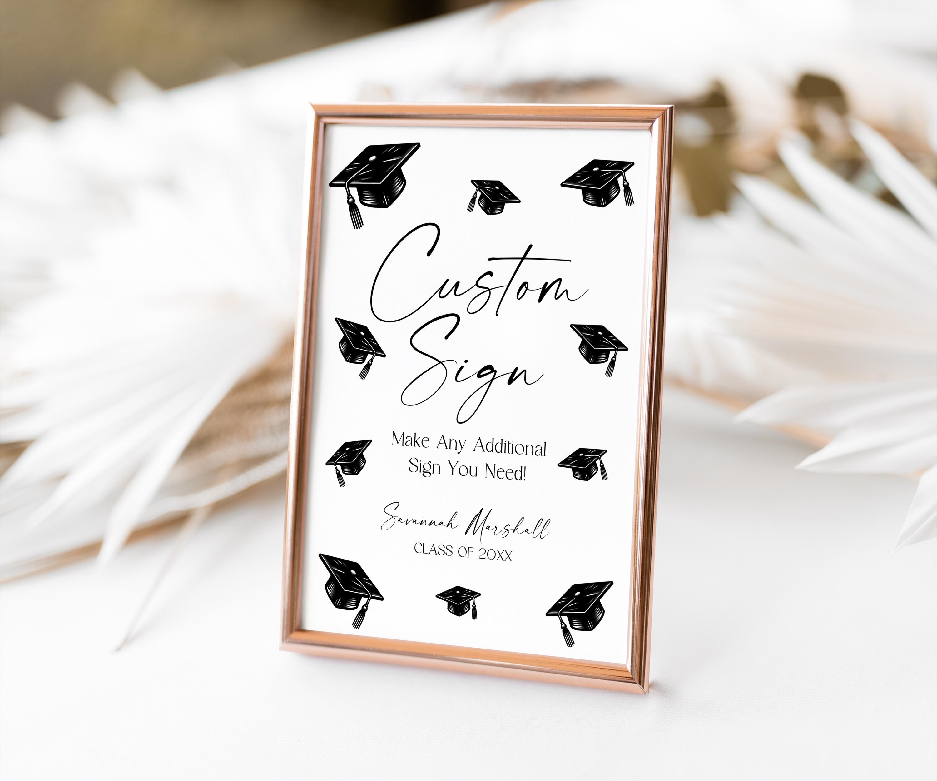 Graduation Mini Sign Custom Graduation Sign Template, Editable Graduation Party Sign, Modern ...