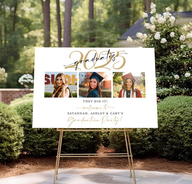 Modern Triple Graduation Welcome Sign Template for Class of 2026 ...