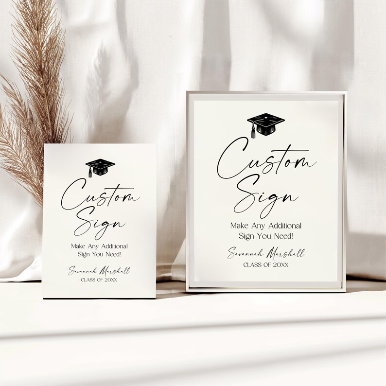 Graduation Mini Sign Custom Graduation Sign Template, Editable Graduation Party Sign, Modern ...