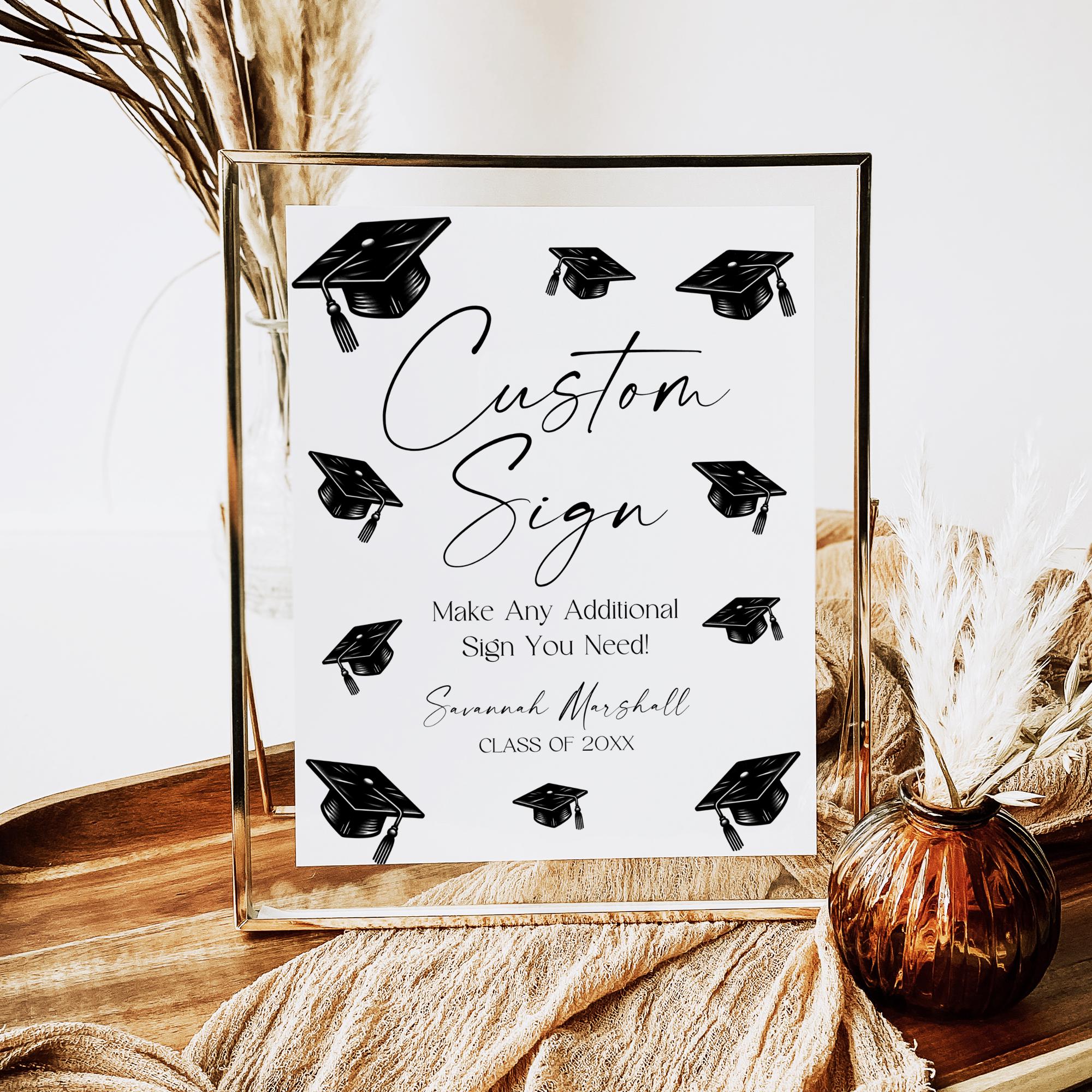 Graduation Mini Sign Custom Graduation Sign Template, Editable Graduation Party Sign, Modern ...