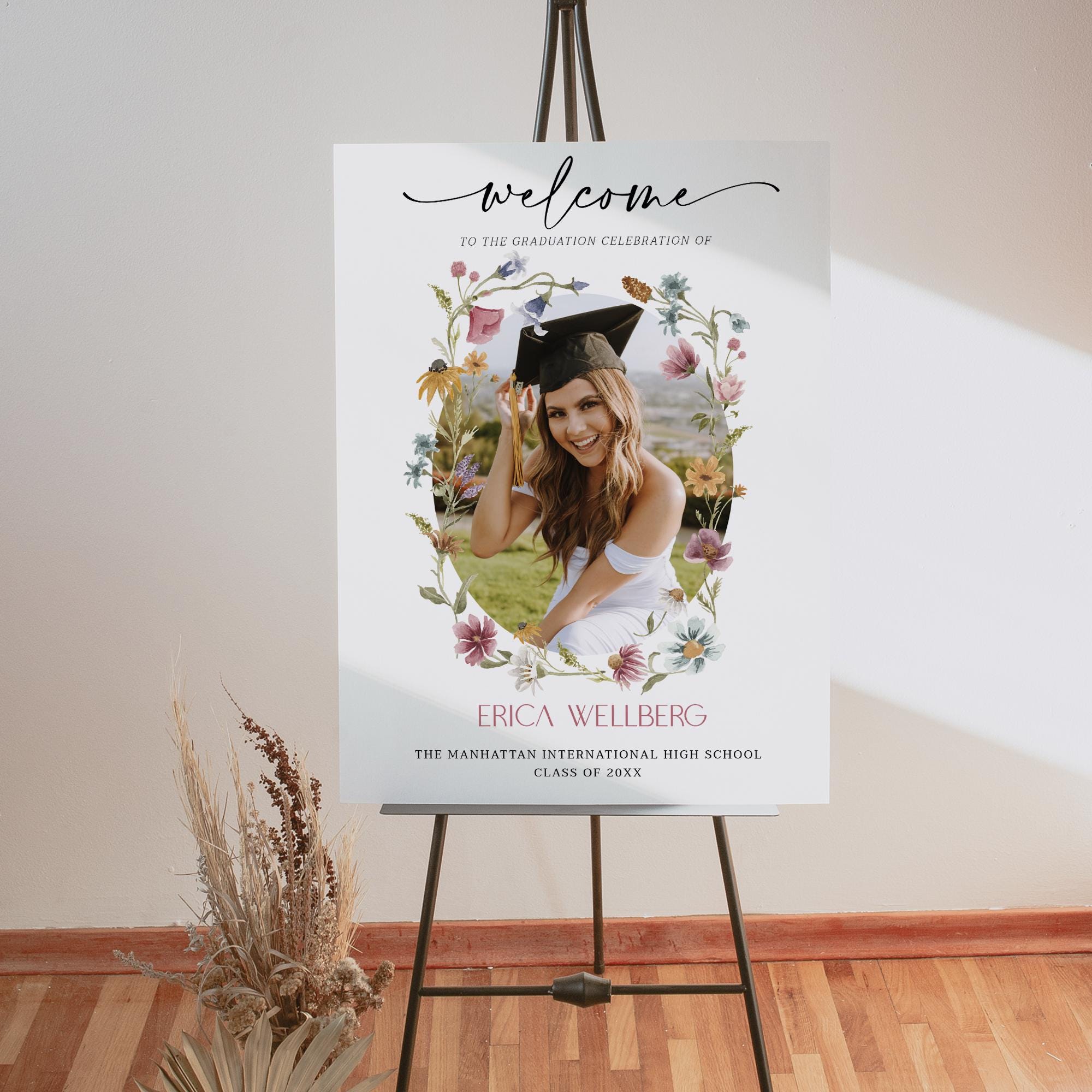 2024 Graduation Yard Signs Boho Graduation Yard Banner - Floral ...