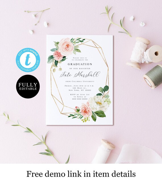 Printable Graduation Invite Template High School College - Etsy
