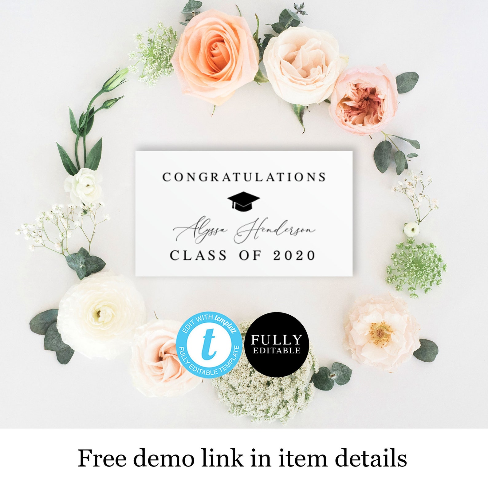 Printable Graduation Insert Card Template Invitation - Etsy