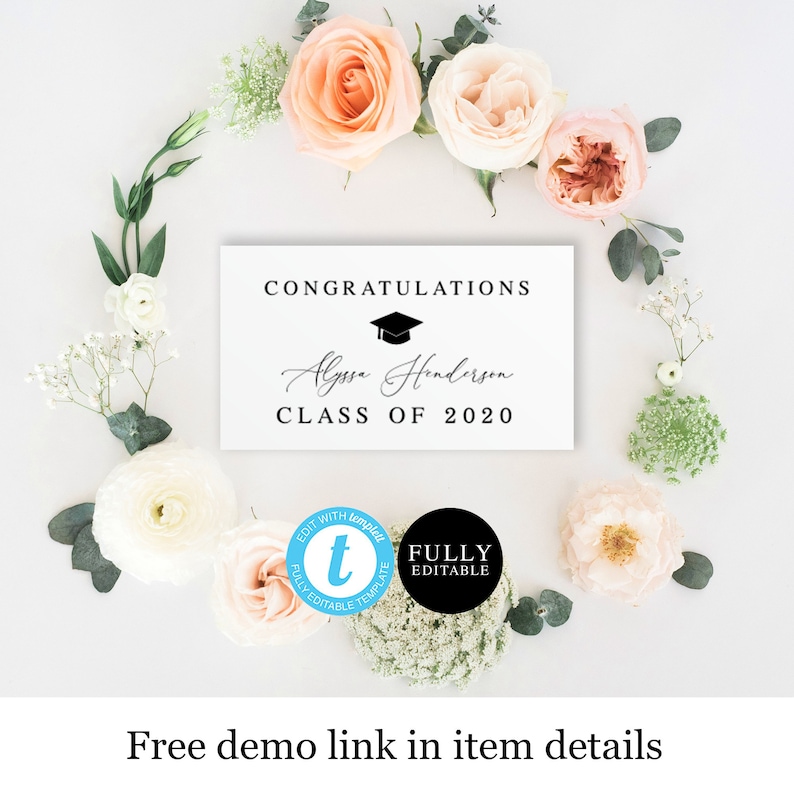 Printable Graduation Insert Card Template Invitation - Etsy