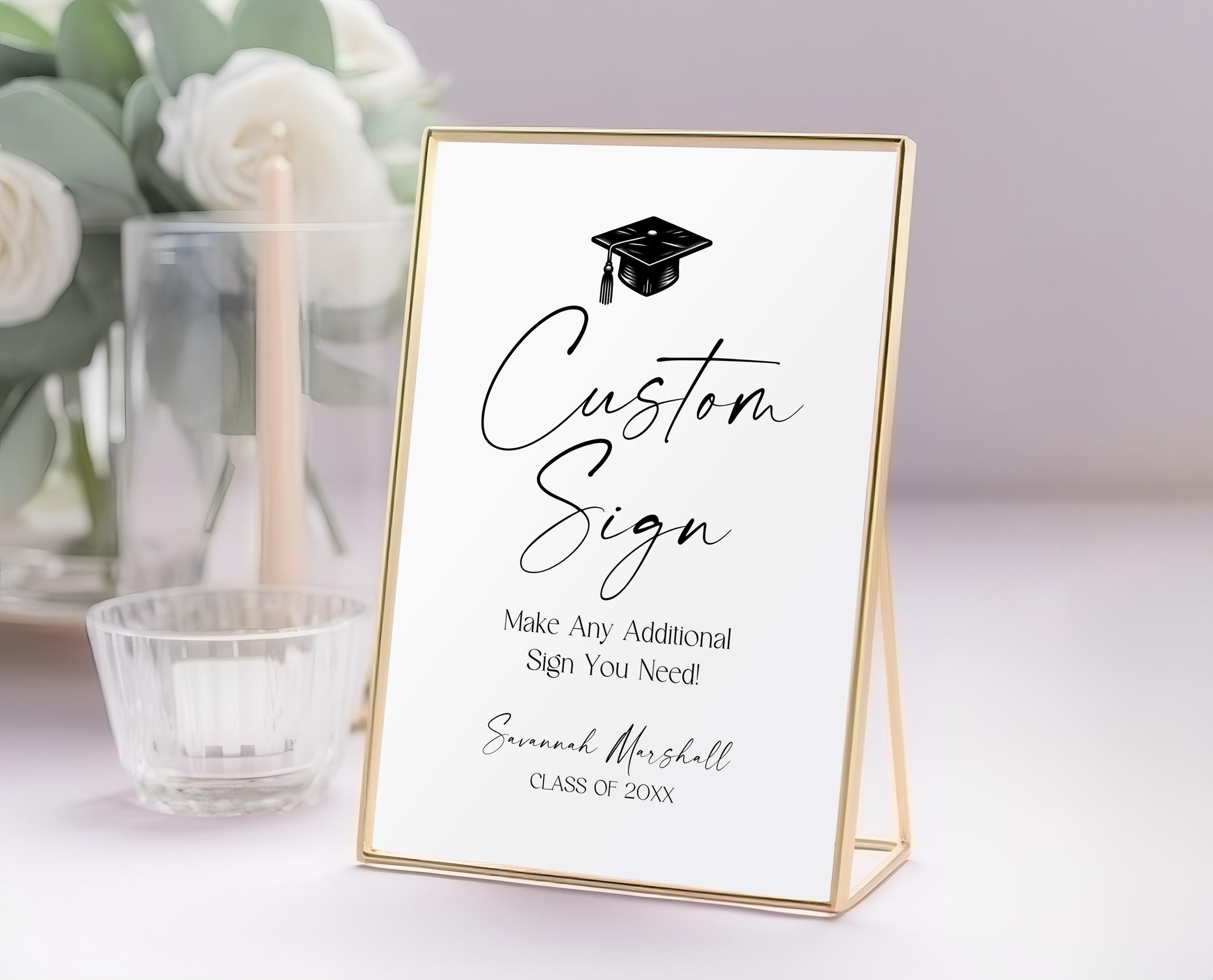 Graduation Mini Sign Custom Graduation Sign Template, Editable Graduation Party Sign, Modern ...