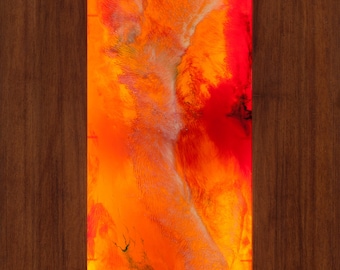 Abstract Wall Art, Epoxy Resin Wall Art, Wood Wall Decor, Red Contemporary Art, Bedroom Wall Art, Glass Art,Above Bed, Led Lighted Wall Art