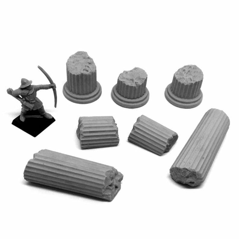 Grabblecast GC/_0103 Broken Columns Ancient Greek Wargames Terrain Frostgrave Dungeon Decor