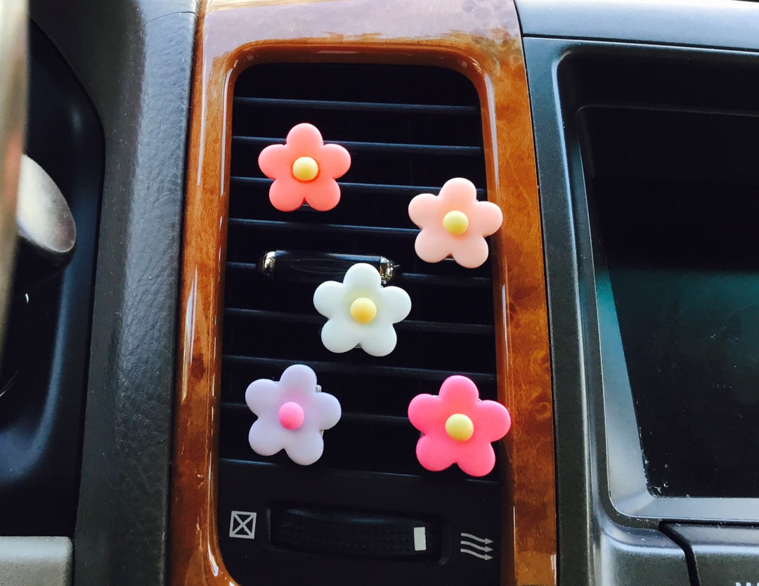 Set of 5 Flower Car  Vent Clip Mask Hanger Hook Accessory Decoration Pretty