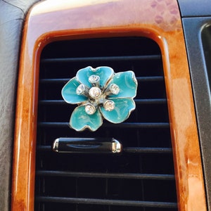 Blue / Flower / Hibiscus / Crystal /  Hibiscus / Car  Air Vent Clip / Decoration / Accessory