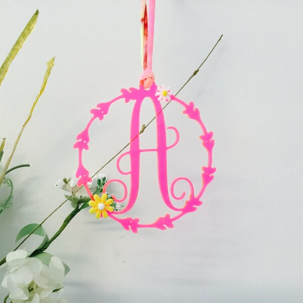 Rear View Mirror Initial Charm Etsy