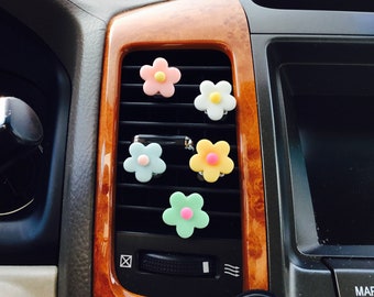 Set of 5 Flower Car  Vent Clip Mask Hanger Hook Accessory Decoration Pretty