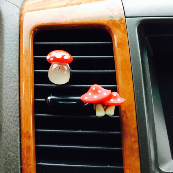 Mushroom / Red / Adorable / Trendy /  Car  Vent Clip Accessory