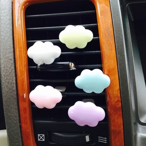 Cloud / White Yellow Blue Purple Pink //Car  Vent Clip Hanger Hook Accessory Decoration Pretty