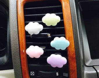Cloud / White Yellow Blue Purple Pink //Car  Vent Clip Hanger Hook Accessory Decoration Pretty