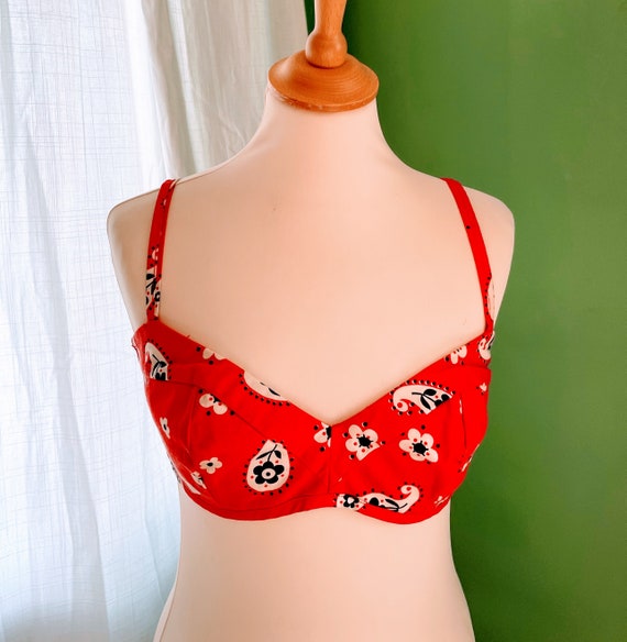 Rare 1960’s Mod Ditsy Bralette Bikini/Summer Top … - image 2