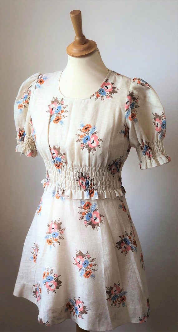 Betty Barclay 70's Vintage Prairie Mini Dress