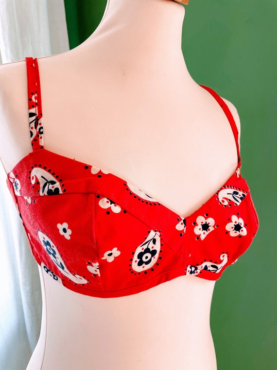 Rare 1960’s Mod Ditsy Bralette Bikini/Summer Top i