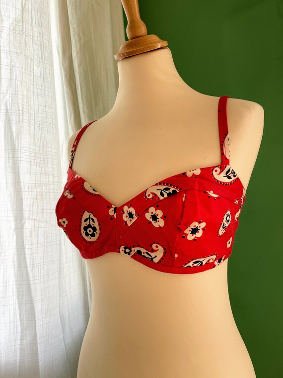 Rare 1960’s Mod Ditsy Bralette Bikini/Summer Top … - image 3