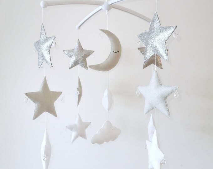 grey star cot mobile
