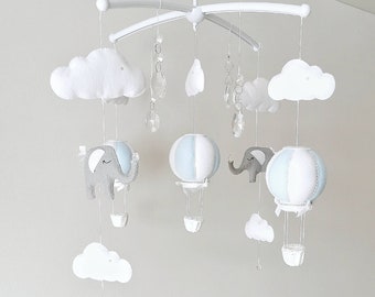 baby blue cot mobile