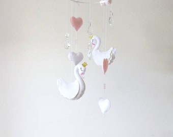 swan cot mobile