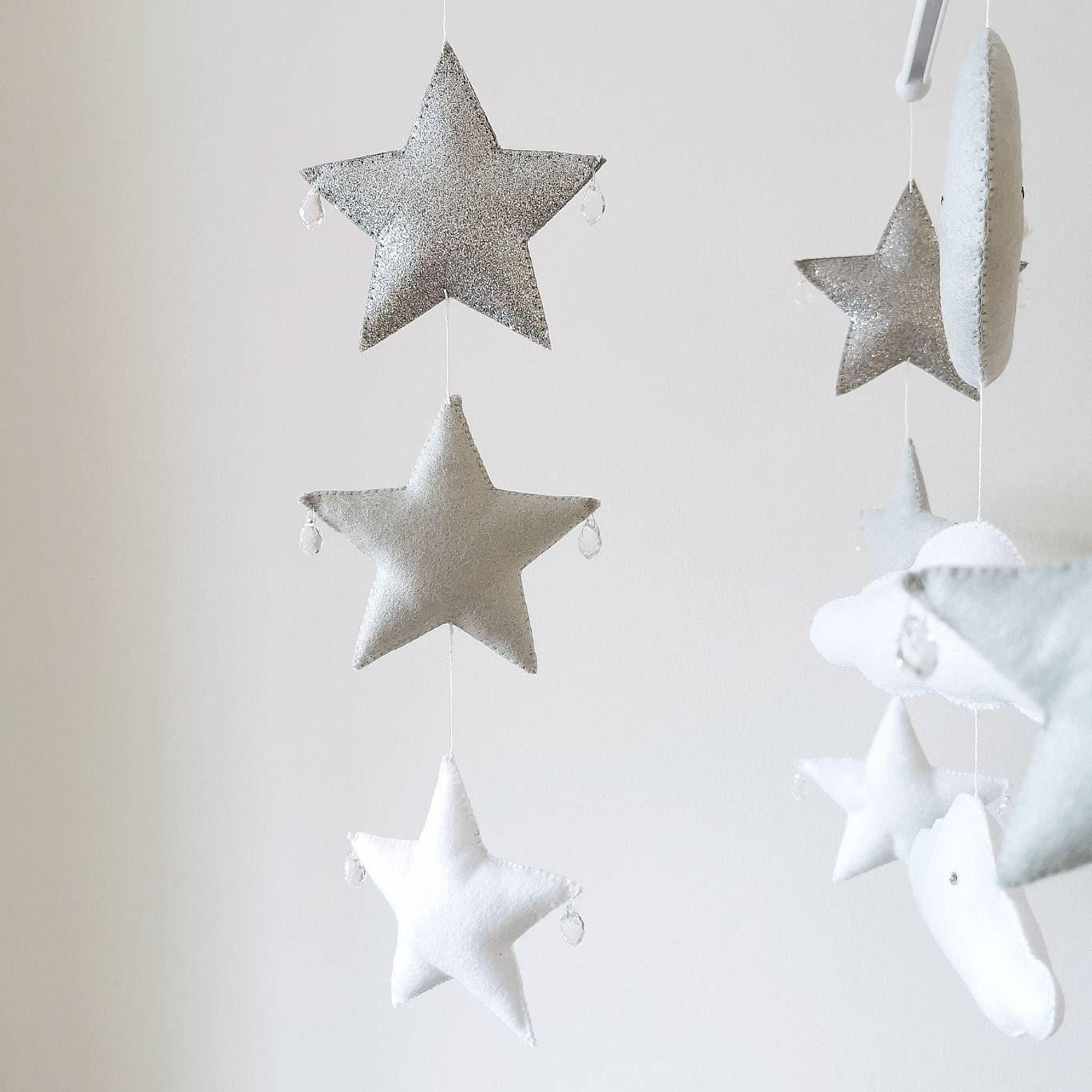 grey star cot mobile