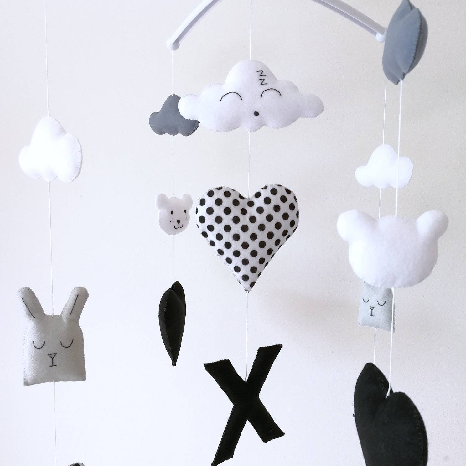 monochrome cot mobile