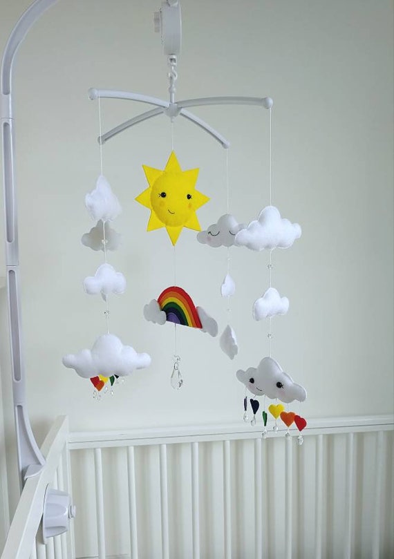 rainbow cot mobile