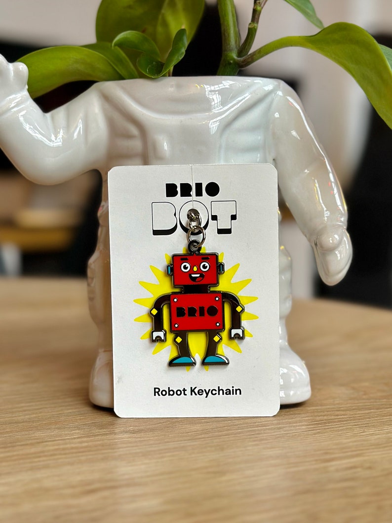 Robot Keyring Hard Enamel Robot shaped Black Nickel Metal Gift Present Geek Birthday Christmas Sci-Fi image 6