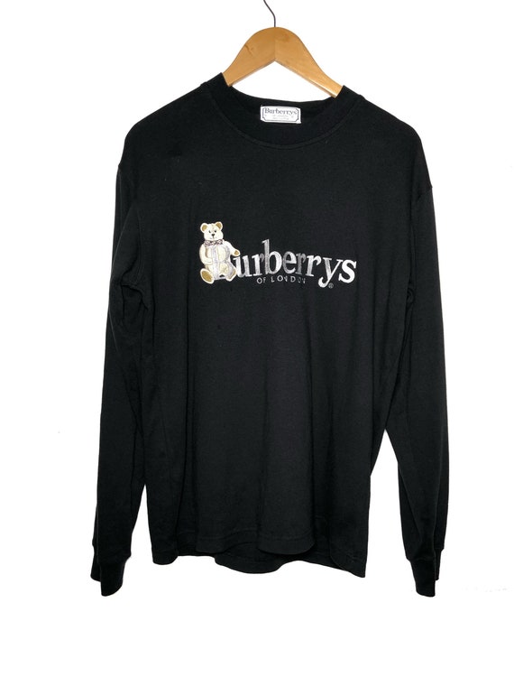 Vintage Burberry Bear Embroidered long sleeve shir