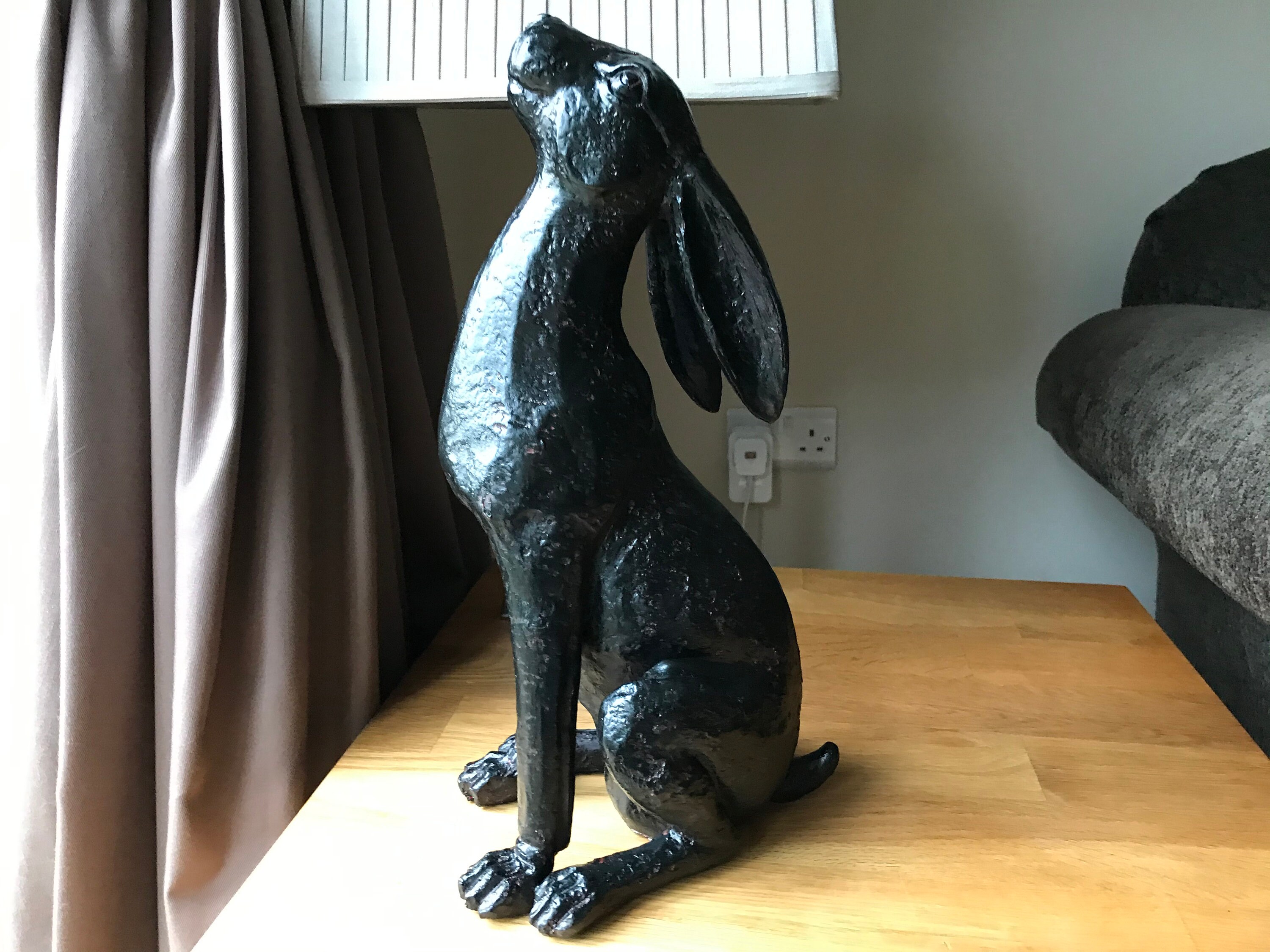 Large Sitting Hare Rabbit Ornament Figure Sculpture Home Decor Etsy