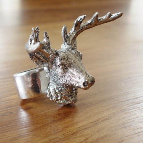 Pair of Silver Napkin Holders Stag Head Perfect for Christmas Dining Table 2 Pack Etsy