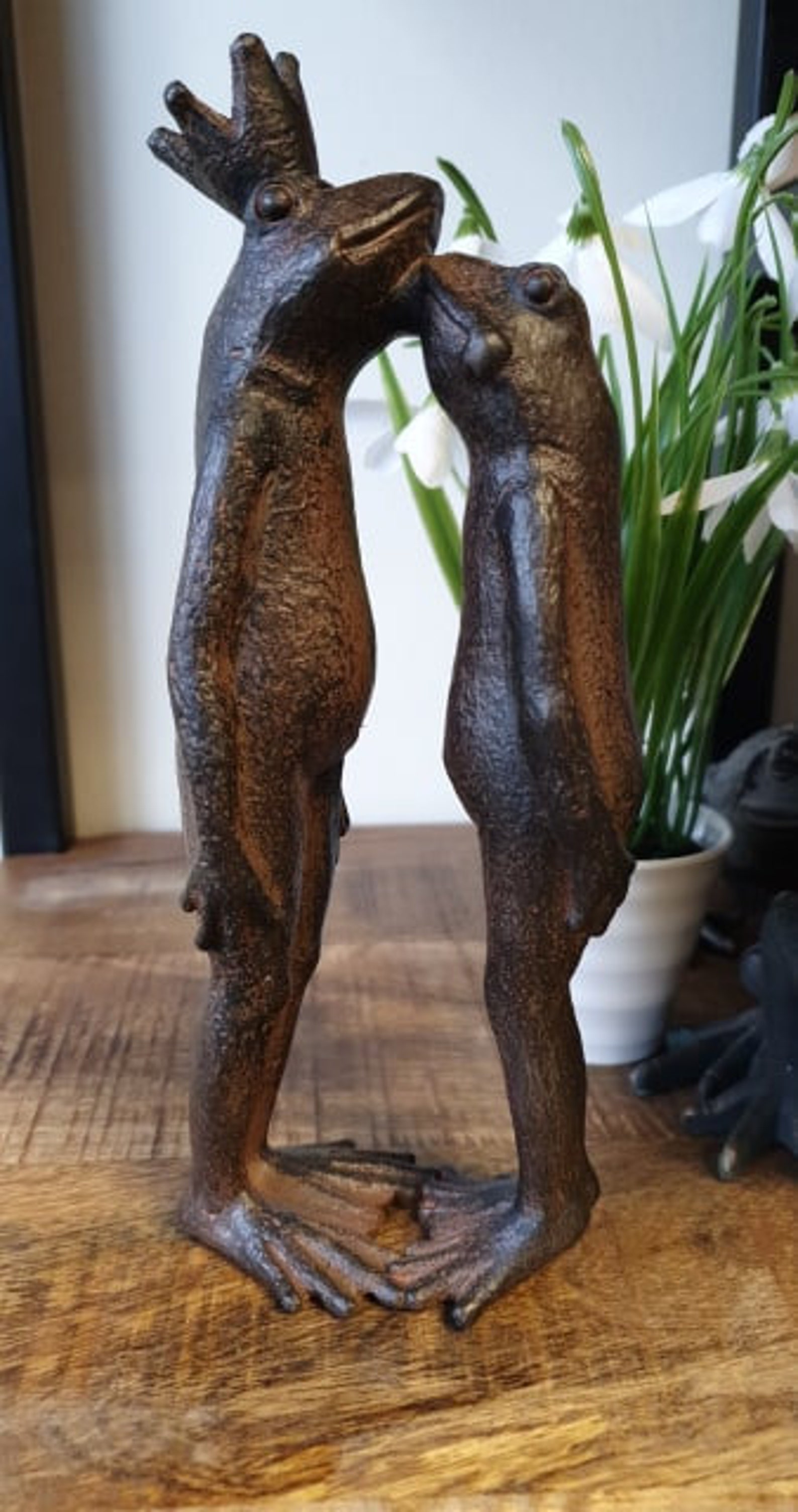 Kissing Frogs Ornament Frog Garden Ornament Pond Decor Etsy