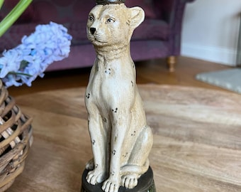 Leopard/ Cheetah Wild Animal Beige and Green Candle Holder - Quirky