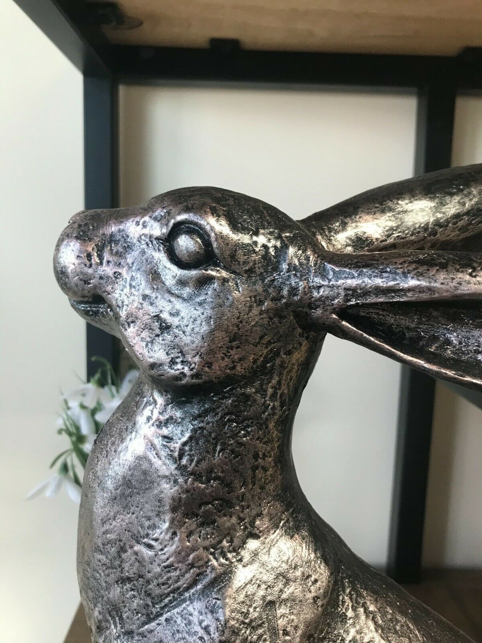 Large Sitting Hare Rabbit Ornament Figure Sculpture Home Decor Etsy