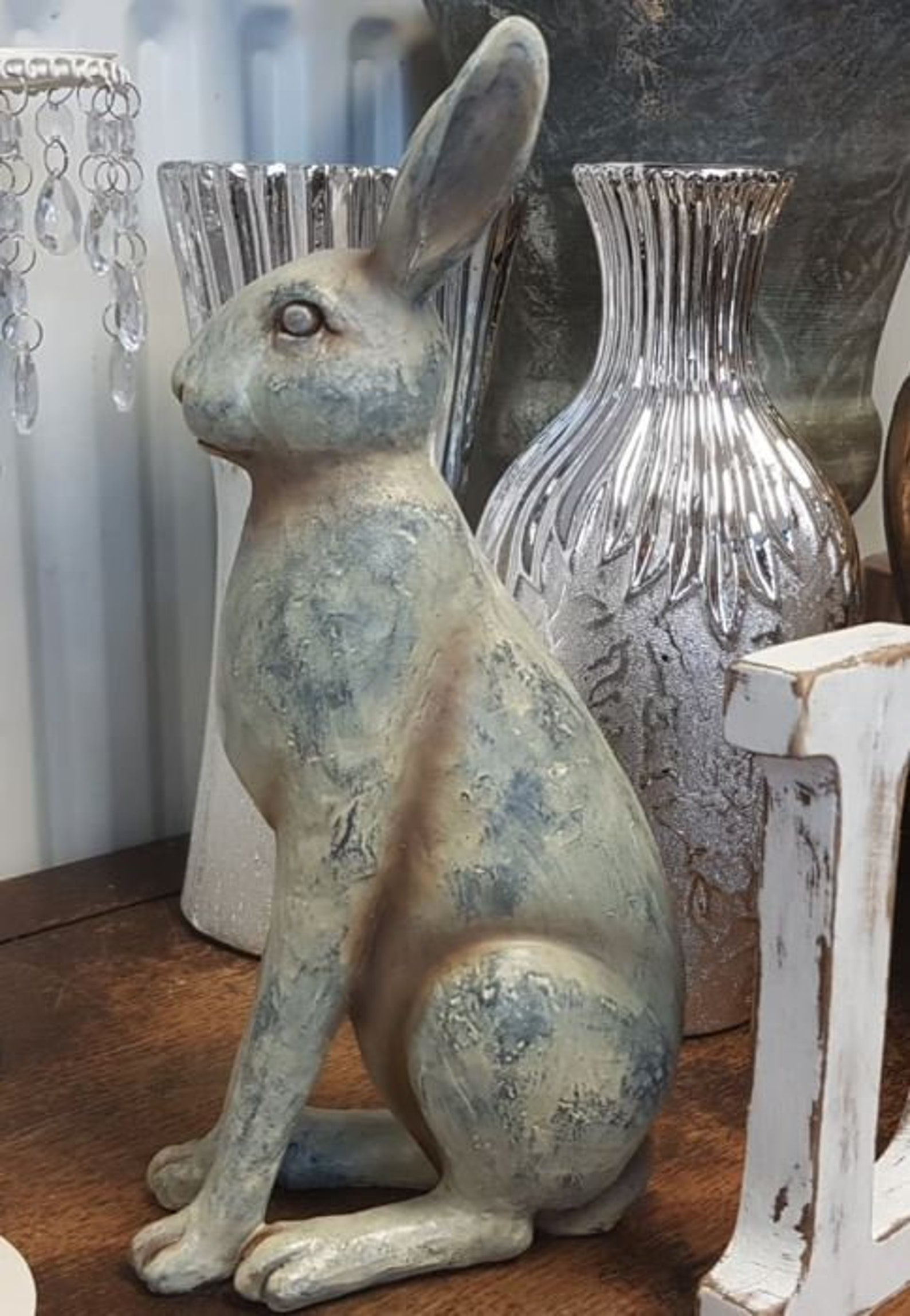 Small Sitting Hare Rabbit Ornament Figure Sculpture Home Decor Etsy