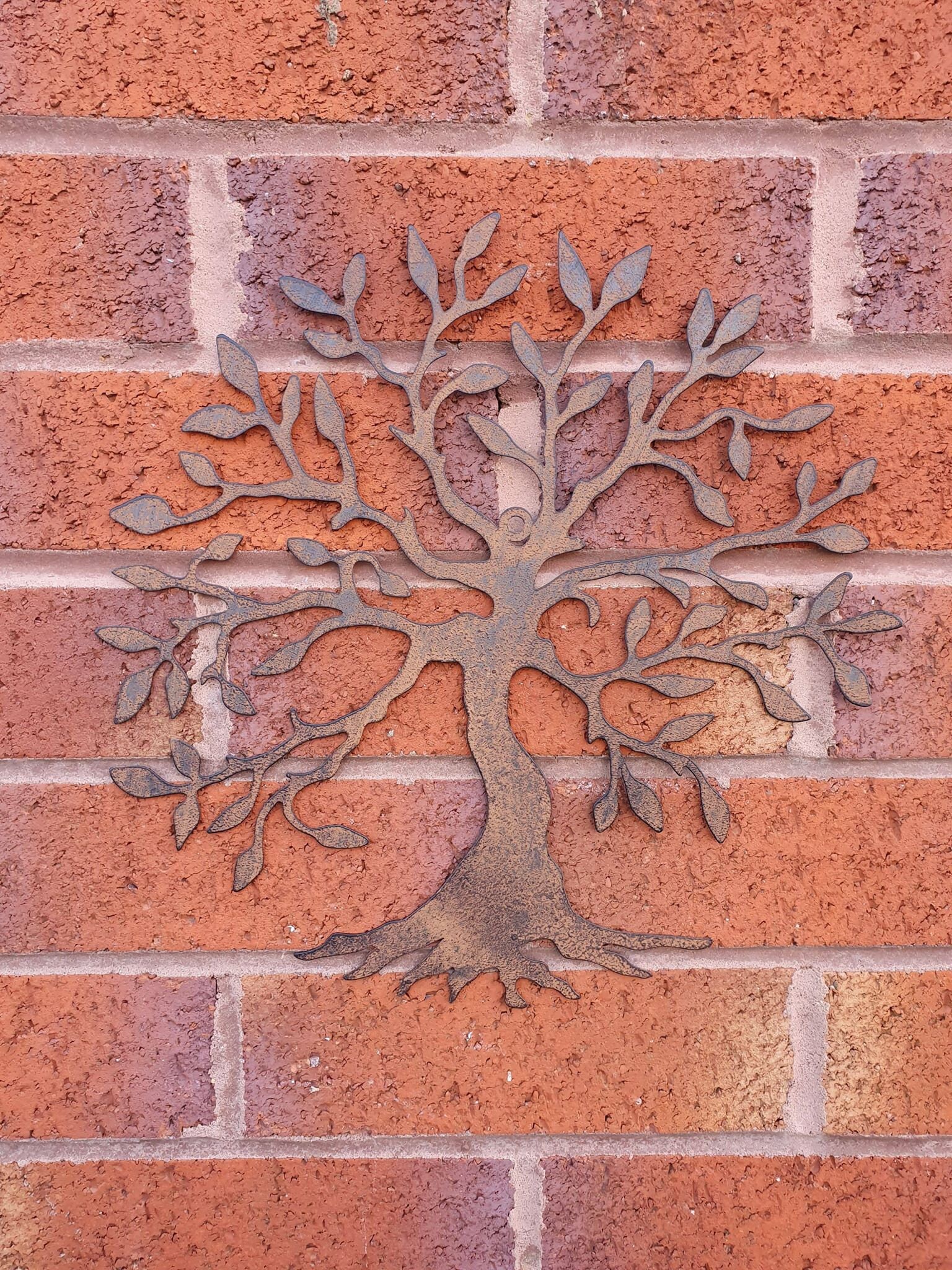 Rustic Outdoor Tree of Life Metal Wall Plaque 32cm Rust Etsy UK
