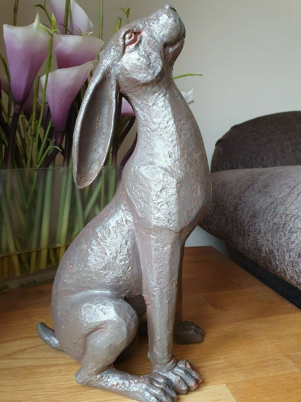 Large Sitting Hare Rabbit Ornament Figure Sculpture Home Decor | Etsy